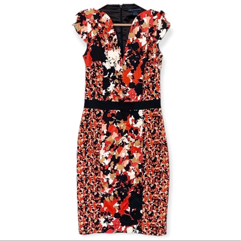 French Connection Multicoloured Printed Sheath Dress - Size 4